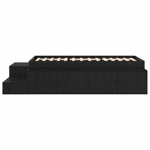 vidaXL Bed with Storage Black Oak-Look 234 x 103 x 53.5 cm