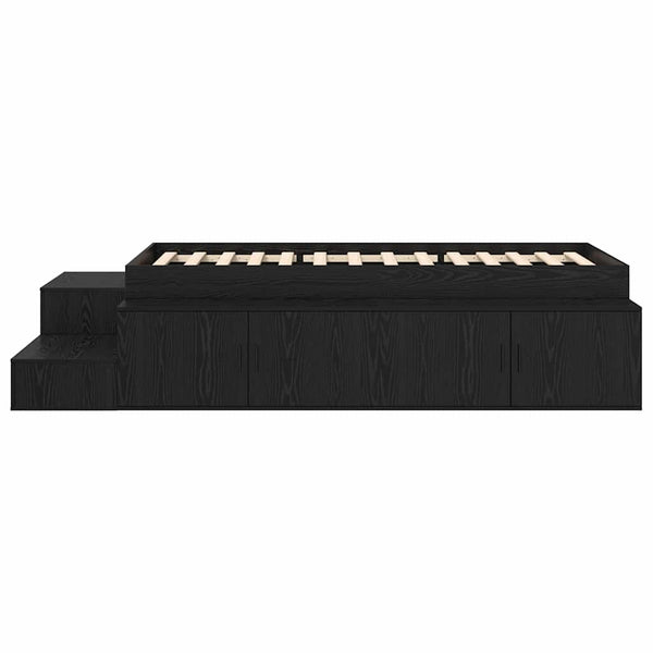 vidaXL Bed with Storage Black Oak-Look 234 x 103 x 53.5 cm