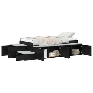 vidaXL Bed with Storage Black Oak-Look 234 x 103 x 53.5 cm