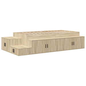 vidaXL Storage Bed Frame Sonoma Oak 75 cm Engineered Wood