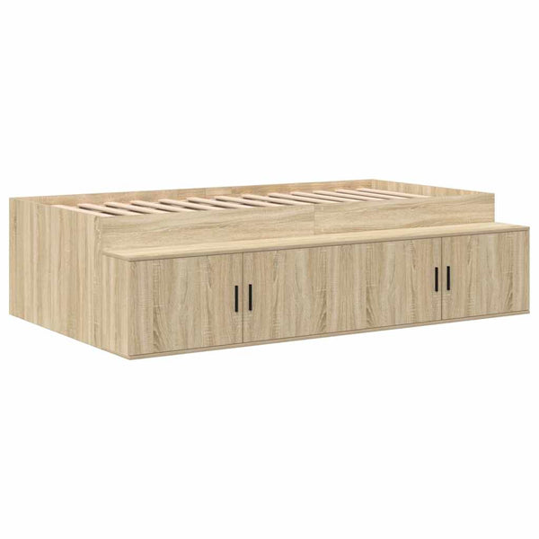 vidaXL Storage Bed Frame Sonoma Oak 75 cm Engineered Wood