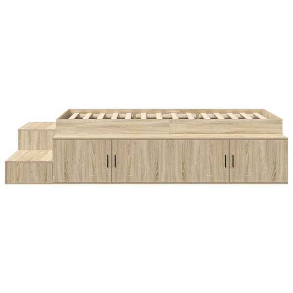 vidaXL Storage Bed Frame Sonoma Oak 75 cm Engineered Wood