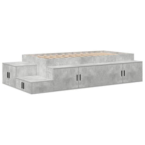 vidaXL Storage Bed Frame Concrete Grey 75 cm Engineered Wood