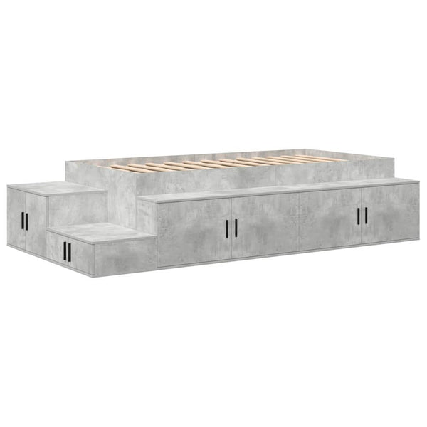 vidaXL Storage Bed Frame Concrete Grey 75 cm Engineered Wood