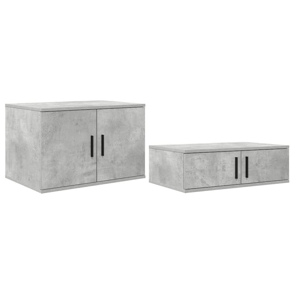 vidaXL Storage Bed Frame Concrete Grey 75 cm Engineered Wood
