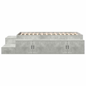 vidaXL Storage Bed Frame Concrete Grey 75 cm Engineered Wood