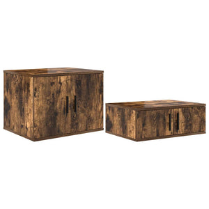 vidaXL Storage Bed Frame Smoked Oak 75 cm Engineered Wood