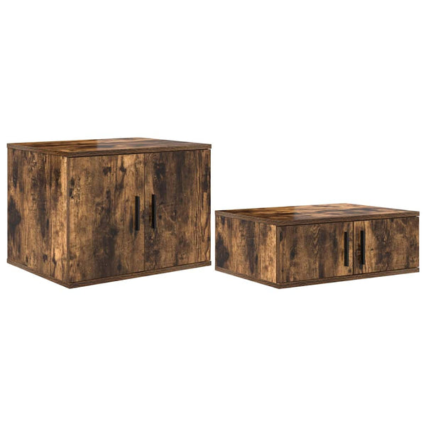 vidaXL Storage Bed Frame Smoked Oak 75 cm Engineered Wood