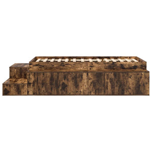 vidaXL Storage Bed Frame Smoked Oak 75 cm Engineered Wood