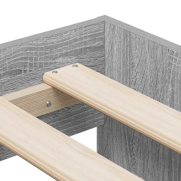 vidaXL Storage Bed Frame Sonoma Grey 75 cm Engineered Wood