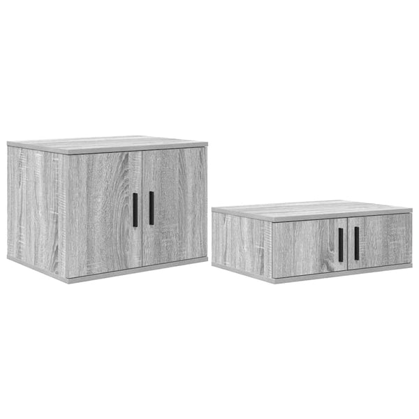 vidaXL Storage Bed Frame Sonoma Grey 75 cm Engineered Wood
