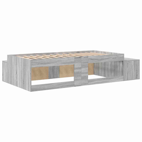 vidaXL Storage Bed Frame Sonoma Grey 75 cm Engineered Wood