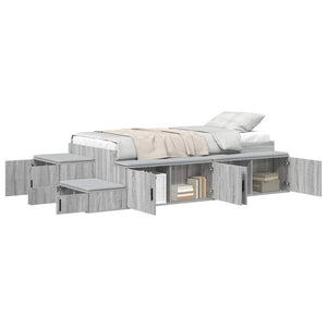 vidaXL Storage Bed Frame Sonoma Grey 75 cm Engineered Wood