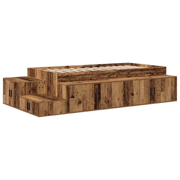 vidaXL Bed with Storage Reclaimed Wood 234 x 103 x 53.5 cm Engineered Wood