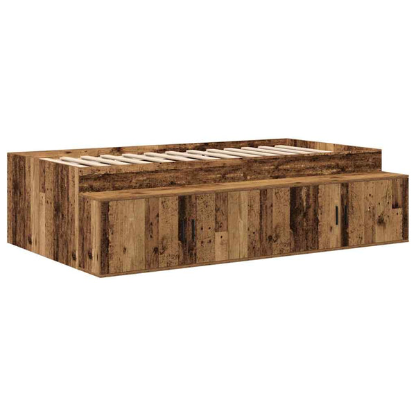 vidaXL Bed with Storage Reclaimed Wood 234 x 103 x 53.5 cm Engineered Wood