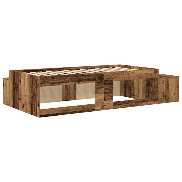 vidaXL Bed with Storage Reclaimed Wood 234 x 103 x 53.5 cm Engineered Wood