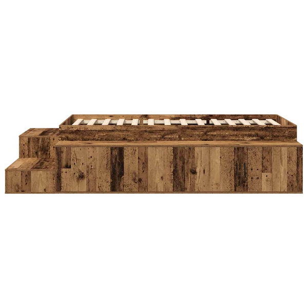 vidaXL Bed with Storage Reclaimed Wood 234 x 103 x 53.5 cm Engineered Wood