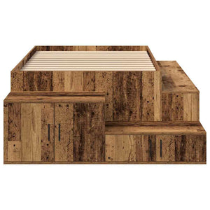 vidaXL Bed with Storage Reclaimed Wood 234 x 103 x 53.5 cm Engineered Wood