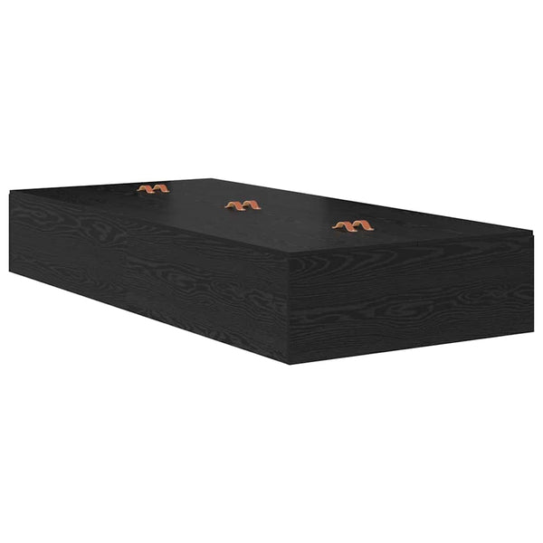 vidaXL Storage Bed Frame Black Oak-Look 80 cm