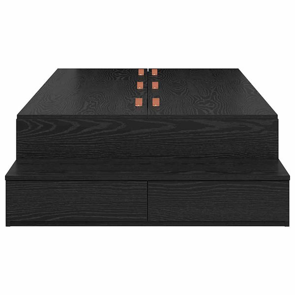 vidaXL Storage Bed Frame Black Oak-Look 80 cm