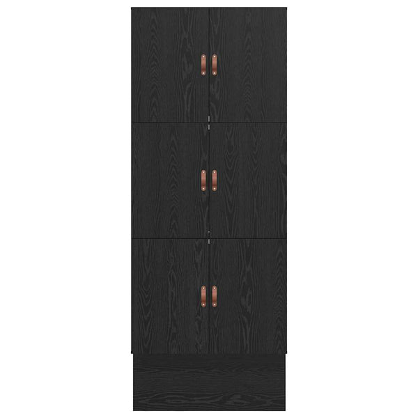 vidaXL Storage Bed Frame Black Oak-Look 80 cm