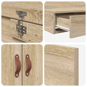 vidaXL Storage Bed Frame Sonoma Oak 80 cm Engineered Wood