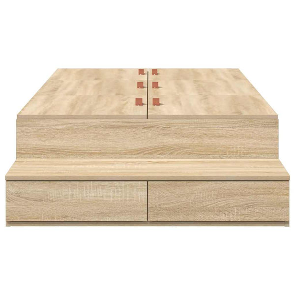 vidaXL Storage Bed Frame Sonoma Oak 80 cm Engineered Wood