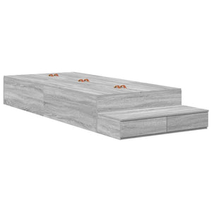 vidaXL Storage Bed Frame Sonoma Grey 80 cm Engineered Wood