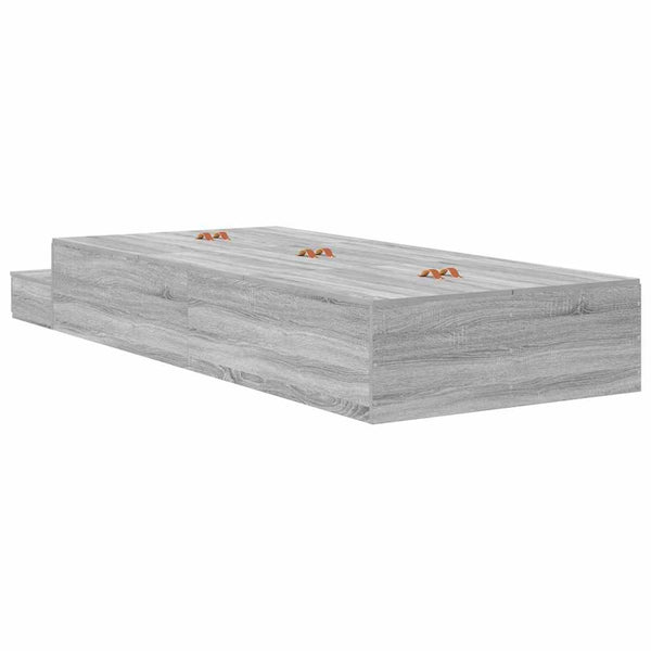 vidaXL Storage Bed Frame Sonoma Grey 80 cm Engineered Wood