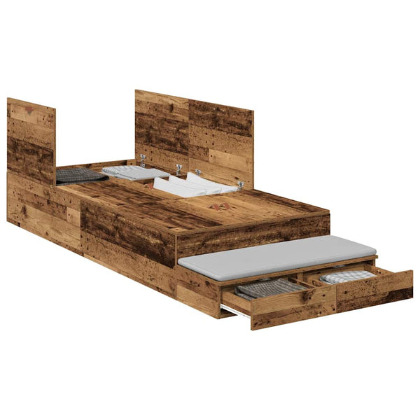 vidaXL Storage Bed Frame Reclaimed Wood 80 cm Engineered Wood