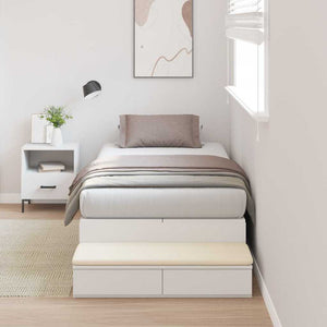 vidaXL Storage Bed Frame with Storage White 90 cm Engineered Wood