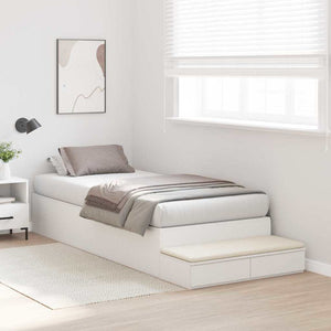vidaXL Storage Bed Frame with Storage White 90 cm Engineered Wood