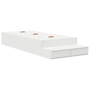 vidaXL Storage Bed Frame with Storage White 90 cm Engineered Wood