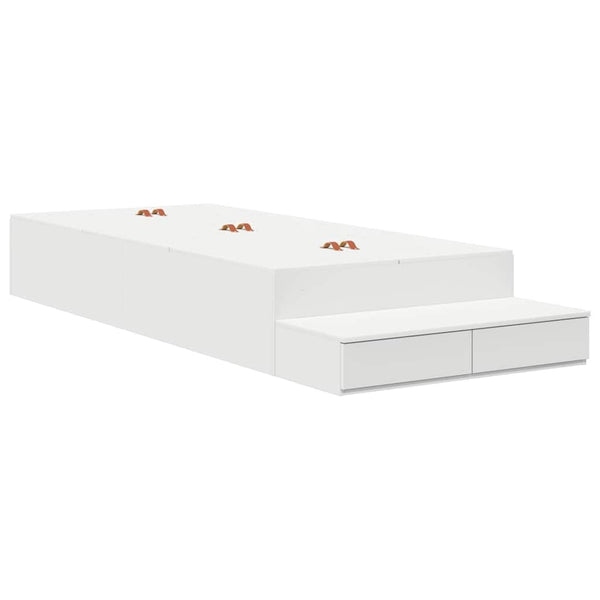 vidaXL Storage Bed Frame with Storage White 100 cm Engineered Wood