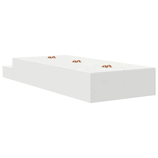 vidaXL Storage Bed Frame with Storage White 100 cm Engineered Wood