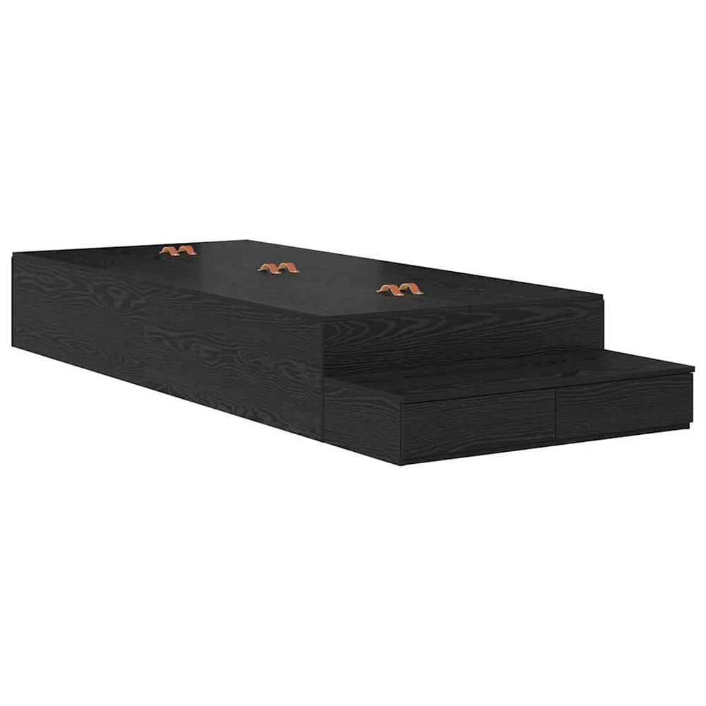 vidaXL Storage Bed Frame Black Oak Look 100 cm
