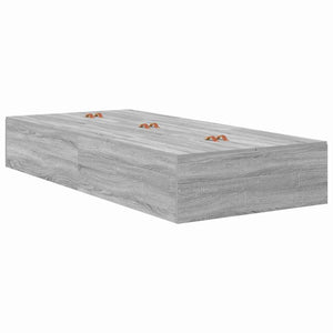 vidaXL Storage Bed Frame Sonoma Grey 100 cm Engineered Wood