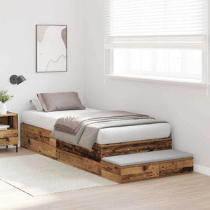vidaXL Storage Bed Frame Reclaimed Wood 100 cm Engineered Wood