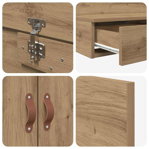 vidaXL Storage Bed Frame Artisan Oak 100 cm Engineered Wood