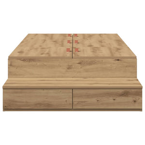 vidaXL Storage Bed Frame Artisan Oak 100 cm Engineered Wood
