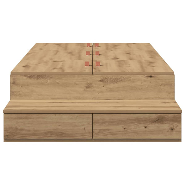 vidaXL Storage Bed Frame Artisan Oak 100 cm Engineered Wood