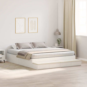 vidaXL Storage Bed Frame with Storage White 200 cm Engineered Wood