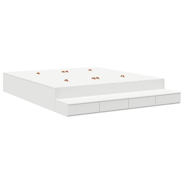 vidaXL Storage Bed Frame with Storage White 200 cm Engineered Wood