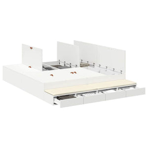 vidaXL Storage Bed Frame with Storage White 200 cm Engineered Wood