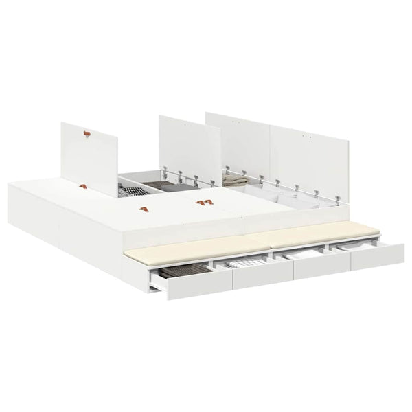 vidaXL Storage Bed Frame with Storage White 200 cm Engineered Wood