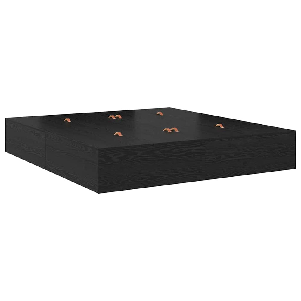 vidaXL Storage Bed Frame Black Oak-Look 200 cm