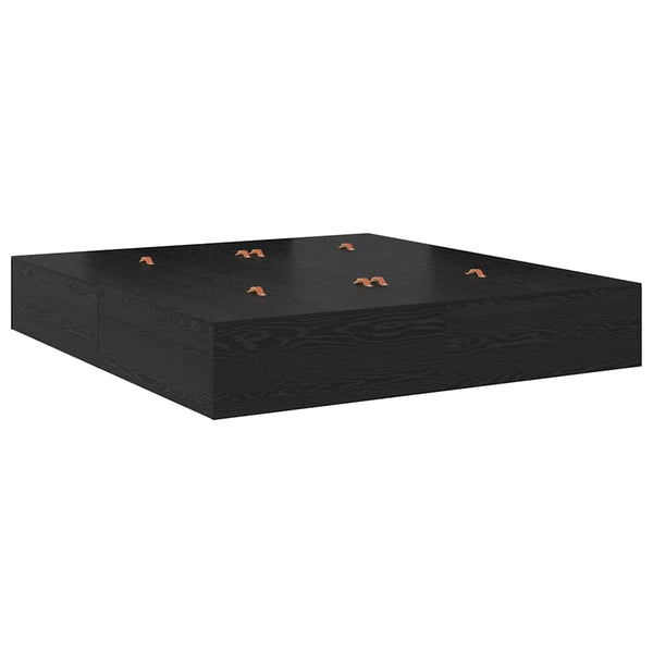 vidaXL Storage Bed Frame Black Oak-Look 200 cm