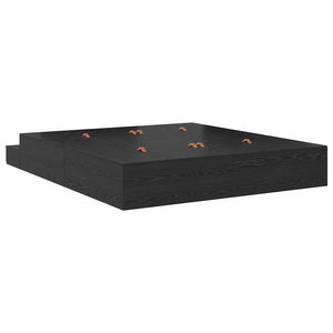 vidaXL Storage Bed Frame Black Oak-Look 200 cm