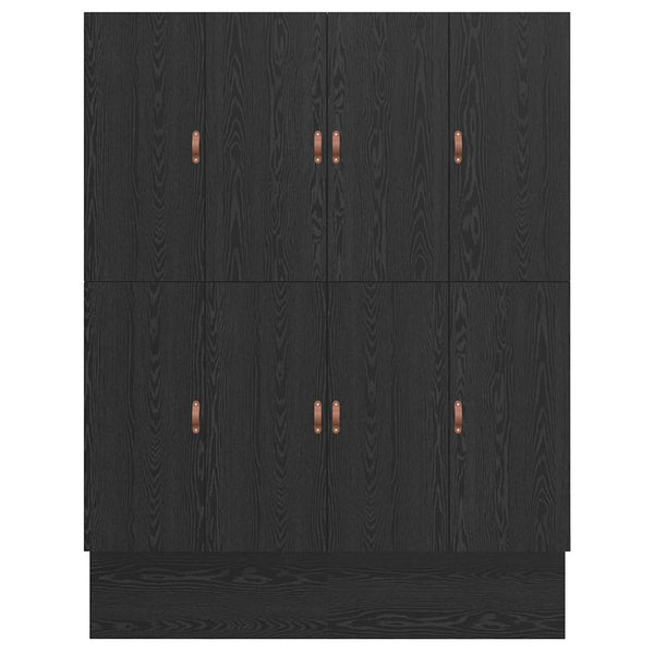 vidaXL Storage Bed Frame Black Oak-Look 200 cm