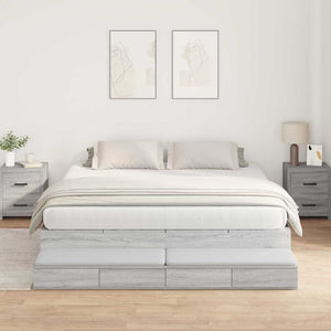 vidaXL Storage Bed Frame Sonoma Grey 200 cm Engineered Wood